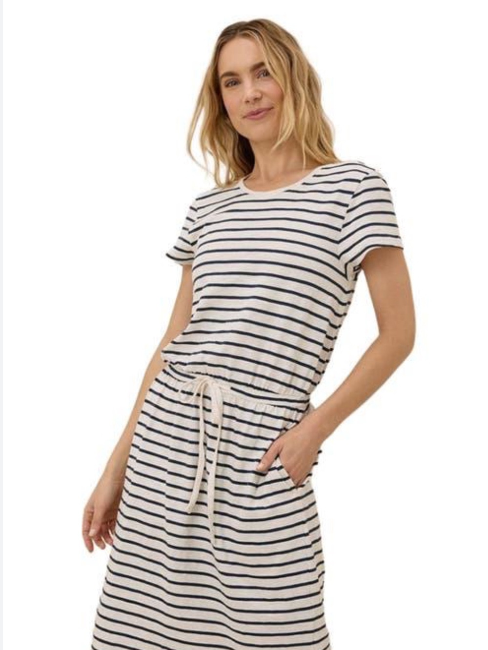 Pact MWT Organic Cotton Relaxed Slub Weekend Dress in White Size S